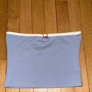 Edikted Blue and White Crop Top